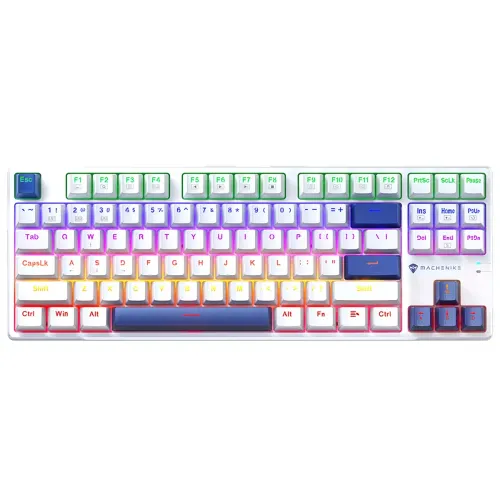 Klawiatura mechaniczna Machenike K500B-B87 Gamingowa Przewodowa Red Switch Biała