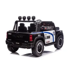 Auto Na Akumulator Dla Dzieci Dodge Ram Policja Zb629-F 4X4 LED Eva Skóra