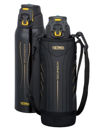 Termos sportowy z futerałem Thermos Hydration Sport Bottle 1 l - black / yellow