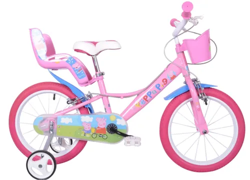 Rower dziecięcy DINO BIKES Świnka Peppa 16 cali dla dziewczynki Różowy