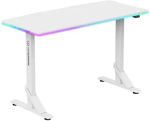 Biurko gamingowe ULTRADESK Iron RGB Biały