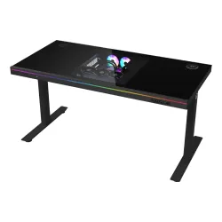 Biurko Lorgar Desk Elite 90 Series DE90G Blat Szklany140cm Regulacja wysokości Czarny