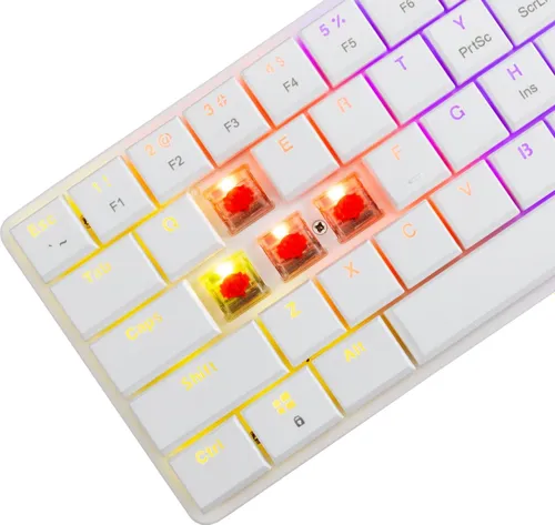 Klawiatura gamingowa White Shark GK-006211 Nagamaki Red Switch przewodowa mechaniczna podświetlana biała