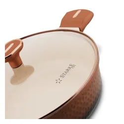 Patelnia głęboka na indukcję krótkie uchwyty Starke Pro Texture Copper 28 x 8 cm