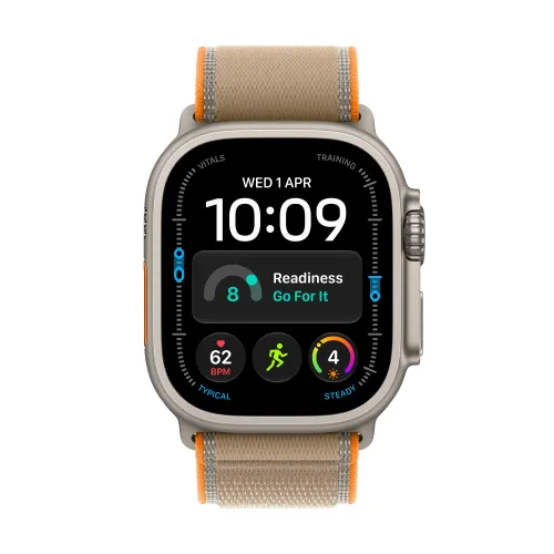 Apple Watch Ultra 4 GPS + Cellular koperta z tytanu Naturalna 49mm Opaska Trail w kolorze piasku Rozmiar S/M