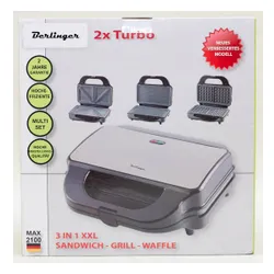 Opiekacz 3 w 1 Gofrownica Toster, Grill, Berlinger MAX2100W, marmurkowe płytki