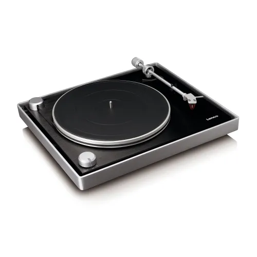 Gramofon Lenco L-455BK Manualny Napęd paskowy, Przedwzmacniacz Czarno-srebrny