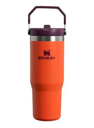 Kubek termiczny Stanley IceFlow Flip Straw Tumbler 0,89 l - tigerlily / plum