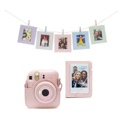 Aparat FUJIFILM Instax Mini 12 Różowy Pokrowiec + Album + Ramki + Sznurek + Klamerki