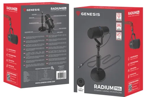 Mikrofon Genesis Radium 750D Przewodowy Dynamiczny Czarny
