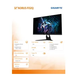 Gigabyte Monitor 32 cale AORUS FI32Q 1ms/IPS/HDMI/GAMING/DP