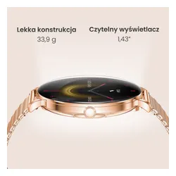 Smartwatch FOREVER SB-370 Lucca Różowe złoto + Pasek łaciaty