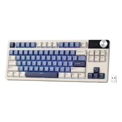 Klawiatura ROYAL KLUDGE RKS85 RGB Hot Swap Beige Switch Biało-niebieski