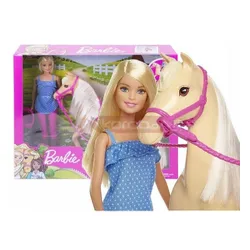 LALKA BARBIE DŻOKEJKA Z KONIEM lalka + koń FXH13
