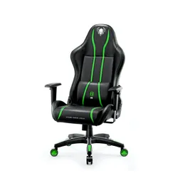 Fotel Diablo Chairs X-One 2.0 Normal Size Gamingowy do 160kg Skóra ECO Tkanina Czarno-zielony