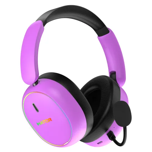 Słuchawki bezprzewodowe z mikrofonem Hator Phoenix 2 Wireless ESH42 ANC Nauszne Fioletowy