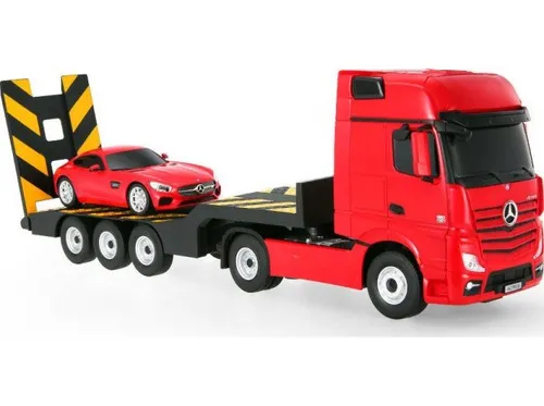 Zdalnie sterowany samochód COIL auto RC pilot duży zestaw 2 auta Mercedes Actros z lawetą 1:24 RTR czerwony