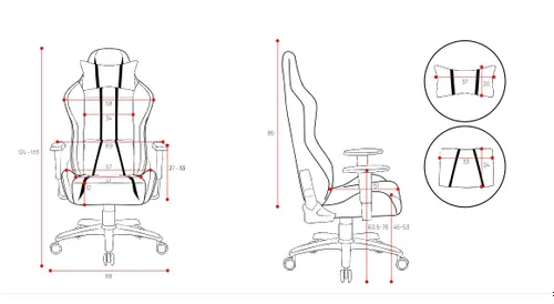 Fotel Diablo Chairs X-One 2.0 Normal Size Gamingowy do 160kg Skóra ECO Tkanina Biało-niebieski