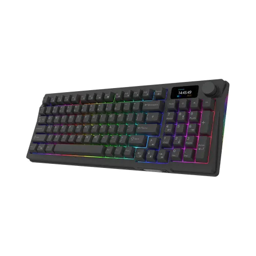 Klawiatura gamingowa Aqirys Atria AQIRYS White Linear przewodowa mechaniczna podświetlana czarna